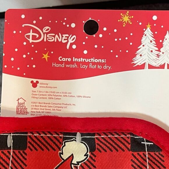 Disney Mickey Mouse Santa Hat Silicone Oven Mitt and Dishing Drying Mat NWT - Picture 7 of 7